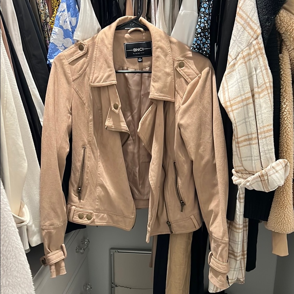 Blanc Noir Pink Suede Jacket Timeless Design